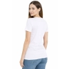 T-shirt Damski biały dekolt w serek roz. M